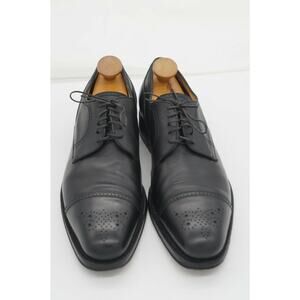BORELLI MENS BLACK LEATHER Captoe COMFORT OXFORDS SHOE Size 9.5